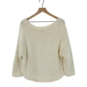 Citizens of Humanity Chunky Knit Crewneck Sweater Ivory Wool Alpaca Blend Small